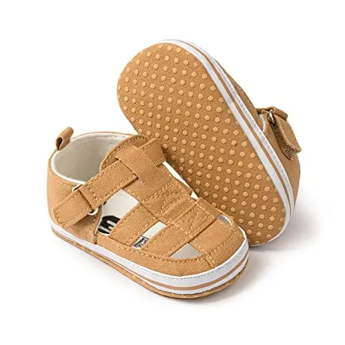 Meckior Chaqaloq o'g'il qiz sandal yangi tug'ilgan sirpanmaydigan yumshoq kauchuk taglikli sandal chaqaloqlar uchun ochiq oyoqli tashqi kundalik yozgi birinchi qadam qo'yuvchi poyabzal 