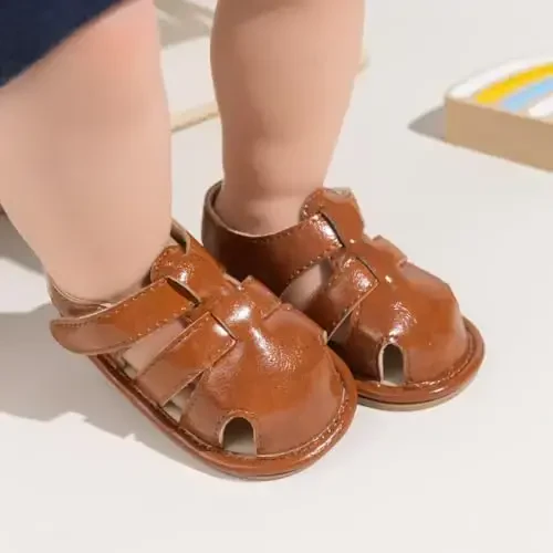 Meckior chaqaloq o'g'il qiz sandal yangi tug'ilgan sirpanmaydigan yumshoq rezina taglik sandal chaqaloq o'g'il bolalar uchun ochiq oyoqli tashqi kundalik yozgi birinchi qadam qo'yuvchi poyabzal - 3