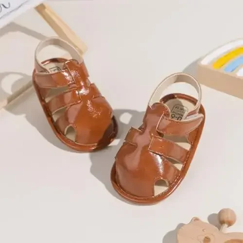 Meckior chaqaloq o'g'il qiz sandal yangi tug'ilgan sirpanmaydigan yumshoq rezina taglik sandal chaqaloq o'g'il bolalar uchun ochiq oyoqli tashqi kundalik yozgi birinchi qadam qo'yuvchi poyabzal - 4