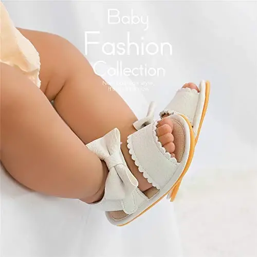 Meckior Chaqaloq Qizlar PU Charm Yumshoq Ochiq Oyoq Yozgi Sandallar Gul Princess Yassi Poyabzal - 4