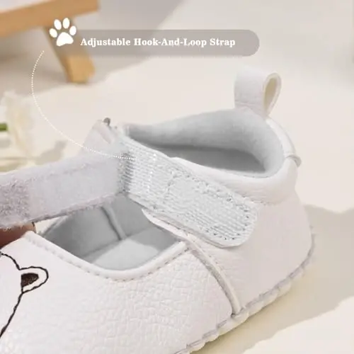 Meckior Infant Baby Girl Sandals Soft Non-Slip Rubber Sole Handmade Princess Wedding Dress Shoes Toddler First Walkers - 5