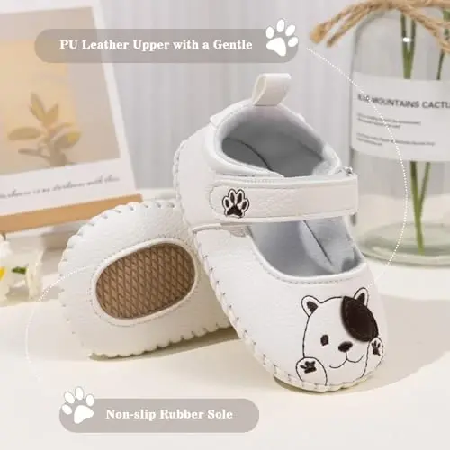 Meckior Infant Baby Girl Sandals Soft Non-Slip Rubber Sole Handmade Princess Wedding Dress Shoes Toddler First Walkers - 6