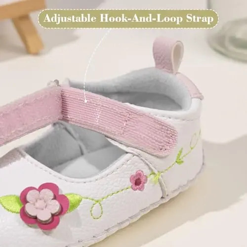 Meckior Infant Baby Girl Sandals Soft Non-Slip Rubber Sole Handmade Princess Wedding Dress Shoes Toddler First Walkers - 5