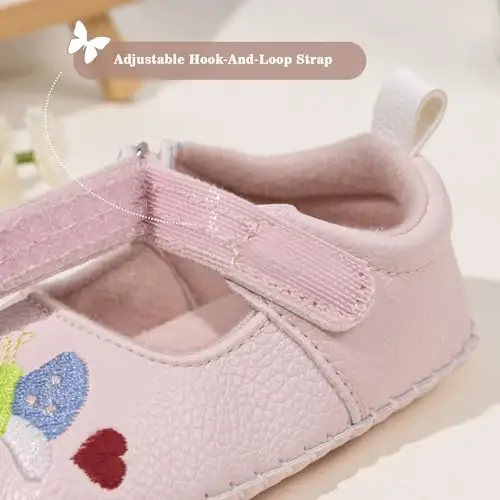 Meckior Infant Baby Girl Sandals Soft Non-Slip Rubber Sole Handmade Princess Wedding Dress Shoes Toddler First Walkers - 5