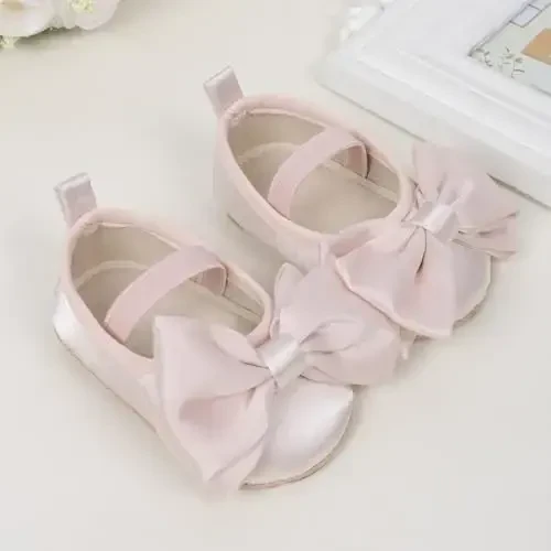 Meckior Infant Baby Girls Boys Handmade Princess Flats Toddler First Walkers Soft PU Leather Non-Slip Crib Wedding Dress Shoes - 4