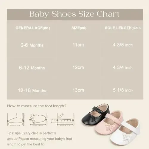 Meckior Infant Baby Girls Boys Qo'lda ishlangan Princess Flats Toddler Birinchi Walkers Yumshoq PU Teri Sirpanmaydigan Crib To'y liboslari poyafzali - 6