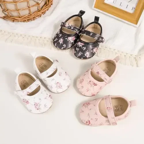 Meckior Infant Baby Girls Boys Qo'lda ishlangan Princess Flats Toddler Birinchi Yuruvchilar Yumshoq PU Teri Sirpanmaydigan Beshik To'y Liboslari Poyafzallari - 2