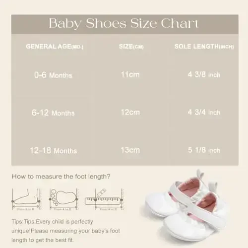Meckior Infant Baby Girls Boys Qo'lda ishlangan Princess Flats Toddler First Walkers Yumshoq PU Charm Sirpanmaydigan Beshik To'y Liboslari Poyabzallari - 6