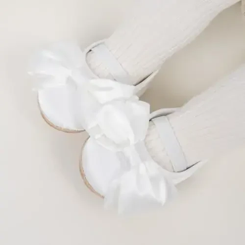 Meckior Infant Baby Girls Boys Qo'lda ishlangan Princess Flats Toddler First Walkers Yumshoq PU Charm Sirpanmaydigan Krovat To'y Liboslari Poyafzallari - 3