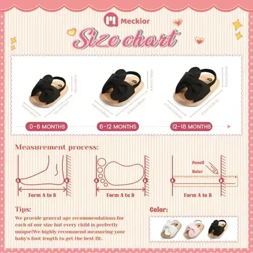 Meckior Infant Baby Girls Boys Summer Sandals Open Toe Lace Princess Dress Wedding Flats Shoes Newborn Toddler Soft Non-slip Sole First Walker Crib Shoes - 6