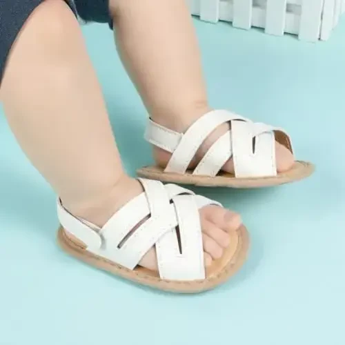 Meckior Infant Baby Girls Boys Summer Sandals Open Toe Lace Princess Dress Wedding Flats Shoes Newborn Toddler Soft Non-slip Sole First Walker Crib Shoes - 3