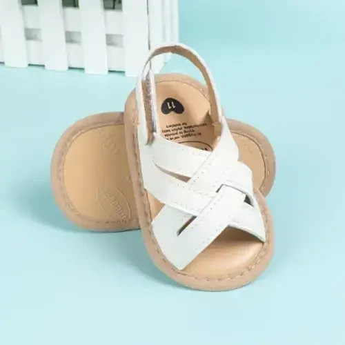 Meckior Infant Baby Girls Boys Summer Sandals Open Toe Lace Princess Dress Wedding Flats Shoes Newborn Toddler Soft Non-slip Sole First Walker Crib Shoes - 4