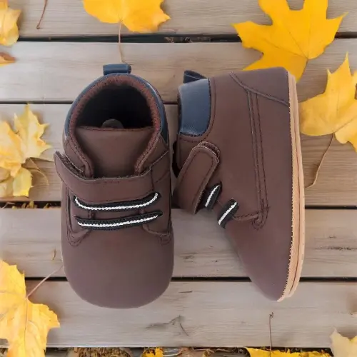 Meckior Toddler Baby Boys Girls High Tops Ankle Sneakers Soft Anti-Slip Sole PU Leather Moccasins Infant Newborn Prewalker First Walking Crib Shoes - MECKIOR (1)