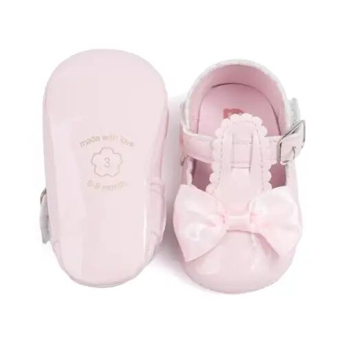 Meckior Newborn Baby Girls Dress Shoes Infant Bowknot Soft Sole Mary Jane Moccasins Baptism Christening Crib Shoes Wedding Princess Flats - 1