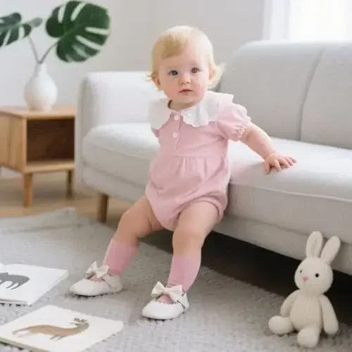 Meckior Newborn Baby Girls Dress Shoes Infant Bowknot Soft Sole Mary Jane Moccasins Baptism Christening Crib Shoes Wedding Princess Flats - MODAZONE (1)