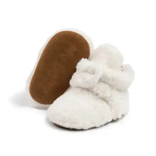 Meckior Newborn Infant Baby Girls Boys Warm Fleece Winter Booties First Walkers Slippers Shoes - 3