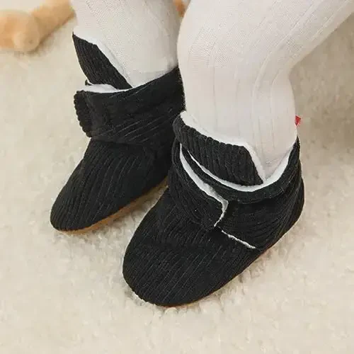 Meckior Newborn Infant Baby Girls Boys Warm Fleece Winter Booties First Walkers Slippers Shoes - 5
