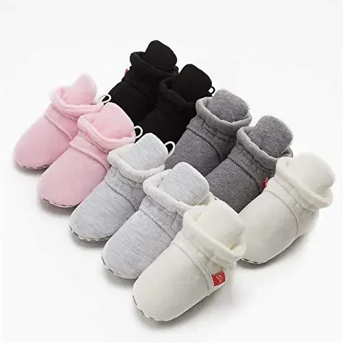 Meckior Newborn Infant Baby Girls Boys Warm Fleece Winter Booties First Walkers Slippers Shoes - 4
