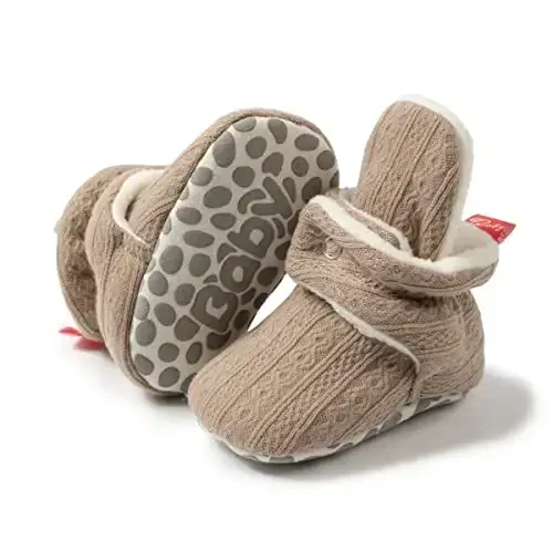 Meckior Newborn Infant Baby Girls Boys Warm Fleece Winter Booties First Walkers Slippers Shoes - 3