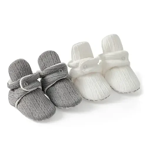 Meckior Newborn Infant Baby Girls Boys Warm Fleece Winter Booties First Walkers Slippers Shoes - 4