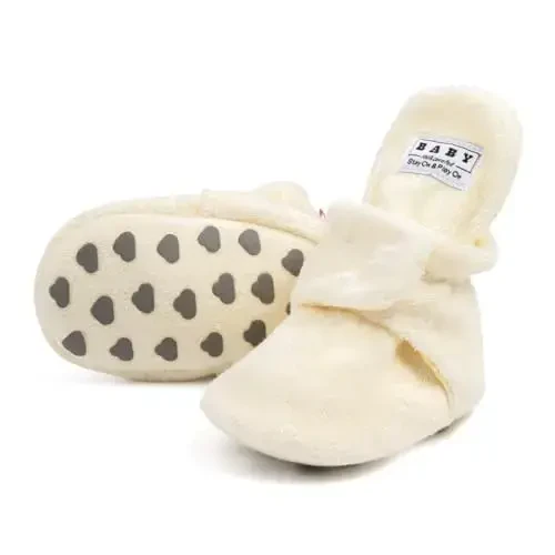 Meckior Newborn Infant Baby Girls Boys Warm Fleece Winter Booties First Walkers Slippers Shoes - 3