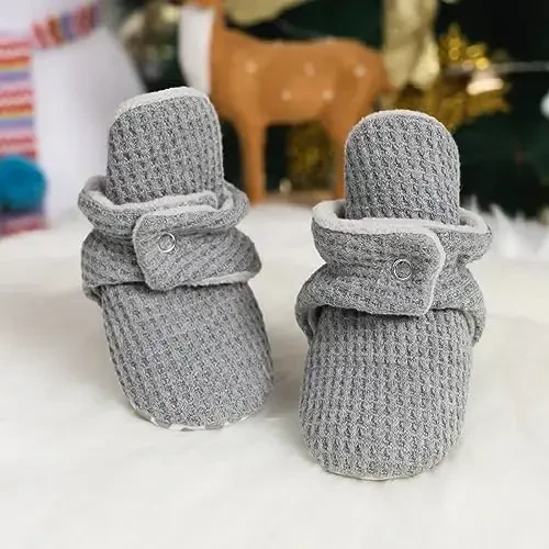 Meckior Newborn Infant Baby Girls Boys Warm Fleece Winter Booties First Walkers Slippers Shoes - 6