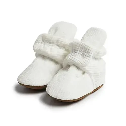 Meckior Newborn Infant Baby Girls Boys Warm Fleece Winter Booties First Walkers Slippers Shoes - 3