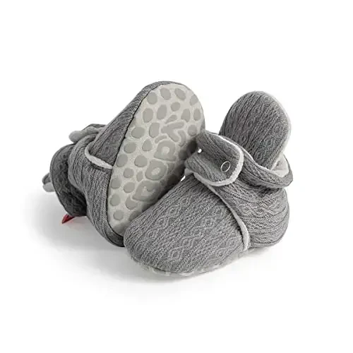 Meckior Newborn Infant Baby Girls Boys Warm Fleece Winter Booties First Walkers Slippers Shoes - 3