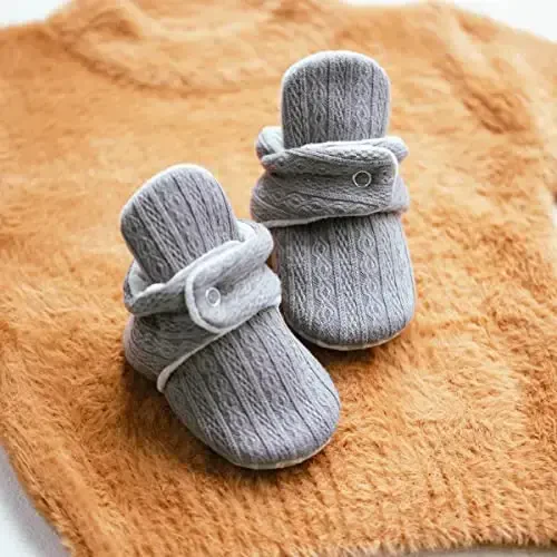 Meckior Newborn Infant Baby Girls Boys Warm Fleece Winter Booties First Walkers Slippers Shoes - 6