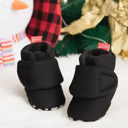Meckior Newborn Infant Baby Girls Boys Warm Fleece Winter Booties First Walkers Slippers Shoes - 5