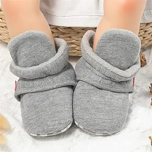 Meckior Newborn Infant Baby Girls Boys Warm Fleece Winter Booties First Walkers Slippers Shoes - 3