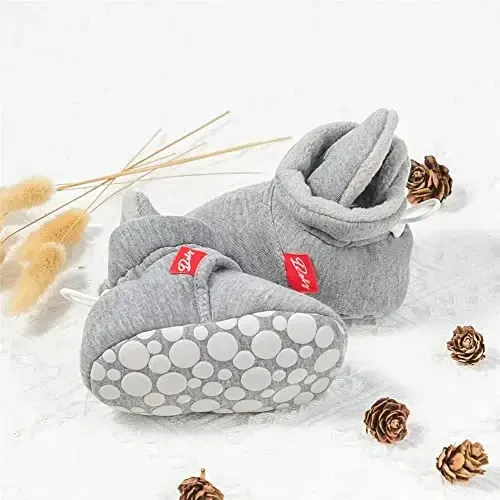 Meckior Newborn Infant Baby Girls Boys Warm Fleece Winter Booties First Walkers Slippers Shoes - 4