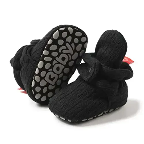 Meckior Newborn Infant Baby Girls Boys Warm Fleece Winter Booties First Walkers Slippers Shoes - 3
