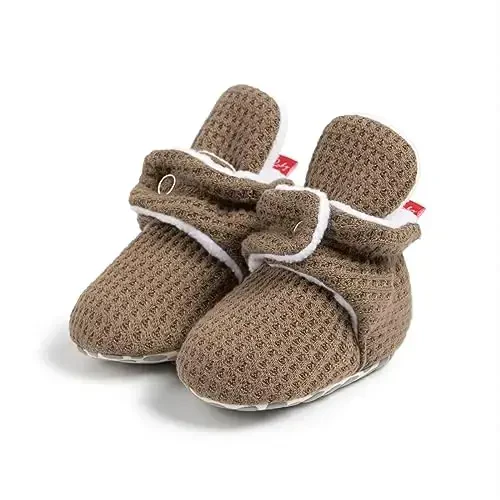 Meckior Newborn Infant Baby Girls Boys Warm Fleece Winter Booties First Walkers Slippers Shoes - 3