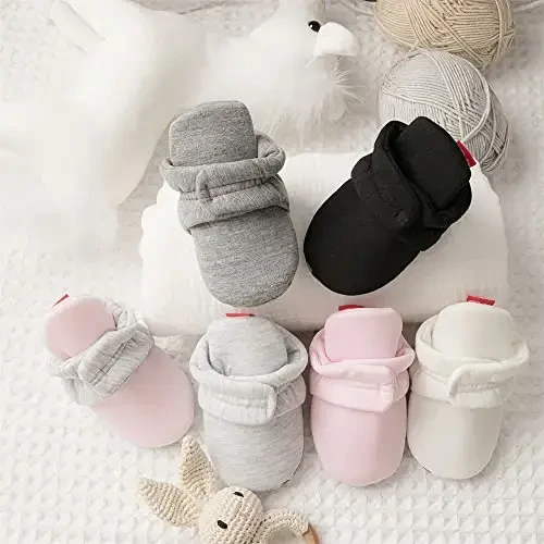 Meckior Newborn Infant Baby Girls Boys Warm Fleece Winter Booties First Walkers Slippers Shoes - 4