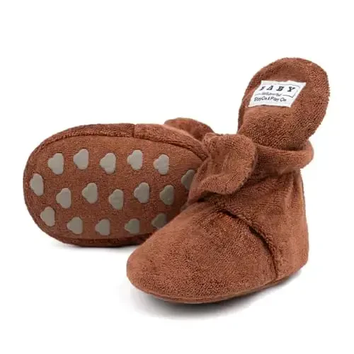 Meckior Newborn Infant Baby Girls Boys Warm Fleece Winter Booties First Walkers Slippers Shoes - 3