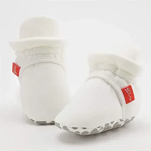 Meckior Newborn Infant Baby Girls Boys Warm Fleece Winter Booties First Walkers Slippers Shoes - 6