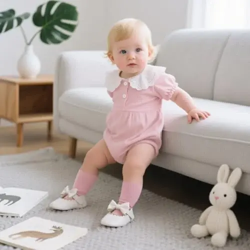 Meckior Newborn Baby Girls Dress Shoes Infant Bowknot Soft Sole Mary Jane Moccasins Baptism Christening Crib Shoes Wedding Princess Flats - 2