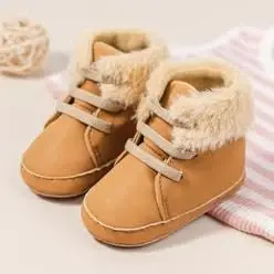 Meckior Toddler Baby Boys Girls High Tops Ankle Sneakers Soft Anti-Slip Sole PU Leather Moccasins Infant Newborn Prewalker First Walking Crib Shoes - 5