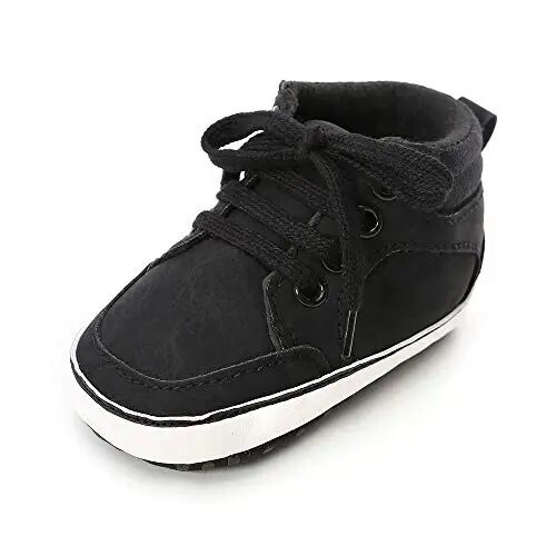 Meckior Toddler Baby Boys Girls High Tops Ankle Sneakers Soft Anti-Slip Sole PU Leather Moccasins Infant Newborn Prewalker First Walking Crib Shoes 