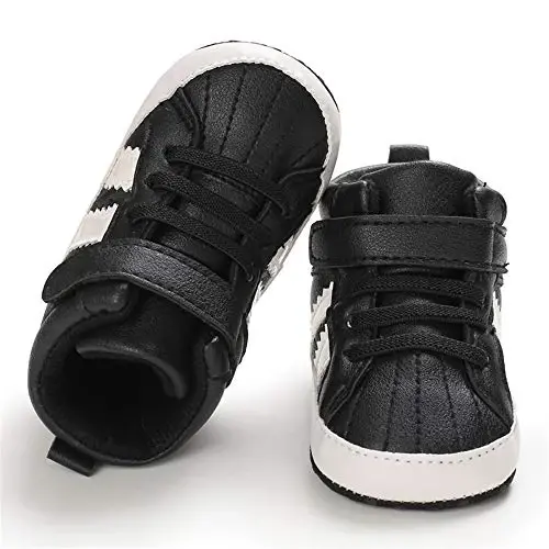 Meckior Toddler Baby Boys Girls High Tops To'piq O'g'il bolalar Qizlar Yuqori Qo'shimchalar Yumshoq Sirpanishga qarshi PU Teri Mokasinlar Go'dak Yangi tug'ilgan Prewalker Birinchi Yurish Beshik Poyabzallari - 4