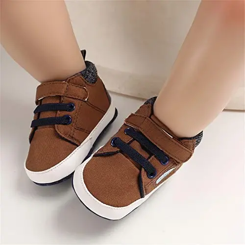 Meckior Toddler Baby Boys Girls High Tops to'piqlari Yumshoq sirpanishga qarshi taglik PU teri mokasinlari Chaqaloq yangi tug'ilgan chaqaloq Prewalker Birinchi yurish karavatchasi poyabzallari - MECKIOR (1)