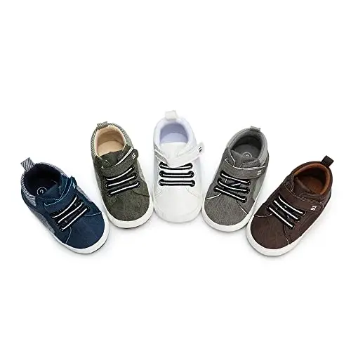 Meckior Toddler Baby Boys Girls High Tops Ankle Sneakers Soft Anti-Slip Sole PU Leather Moccasins Infant Newborn Prewalker First Walking Crib Shoes - 2