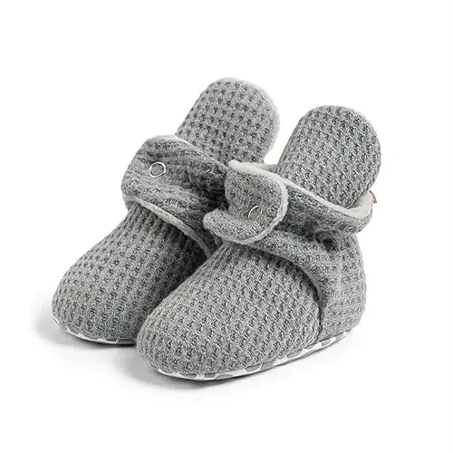 Meckior Newborn Infant Baby Girls Boys Warm Fleece Winter Booties First Walkers Slippers Shoes - 3