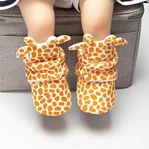 Meckior Newborn Infant Baby Girls Boys Warm Fleece Winter Booties First Walkers Slippers Shoes - 3