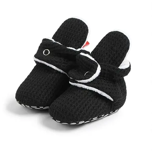 Meckior Newborn Infant Baby Girls Boys Warm Fleece Winter Booties First Walkers Slippers Shoes - 3