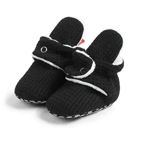 Meckior Newborn Infant Baby Girls Boys Warm Fleece Winter Booties First Walkers Slippers Shoes - 3