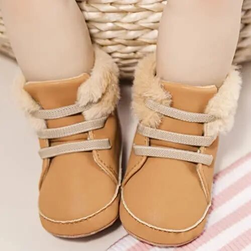 Meckior Toddler Baby Boys Girls High Tops Ankle Sneakers Soft Anti-Slip Sole PU Leather Moccasins Infant Newborn Prewalker First Walking Crib Shoes - 2