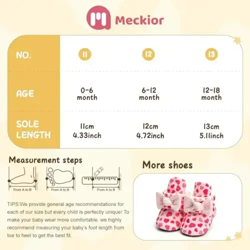 Meckior Newborn Infant Baby Girls Boys Warm Fleece Winter Booties First Walkers Slippers Shoes - MECKIOR (1)