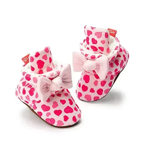 Meckior Newborn Infant Baby Girls Boys Warm Fleece Winter Booties First Walkers Slippers Shoes - 3